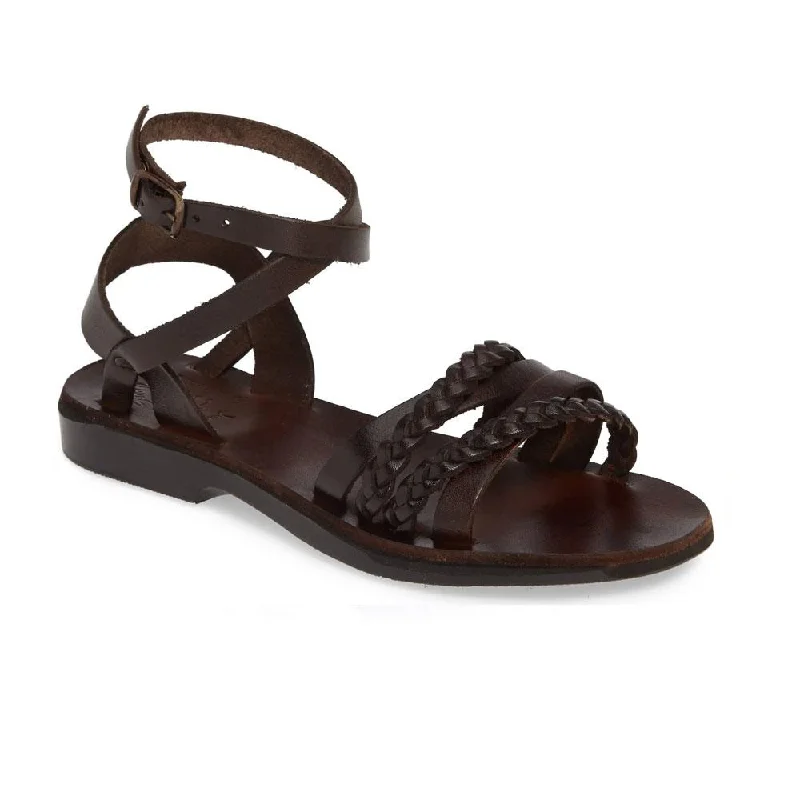 Men's sandals with a toe post designAsa - Leather Crossover Sandal | Brown