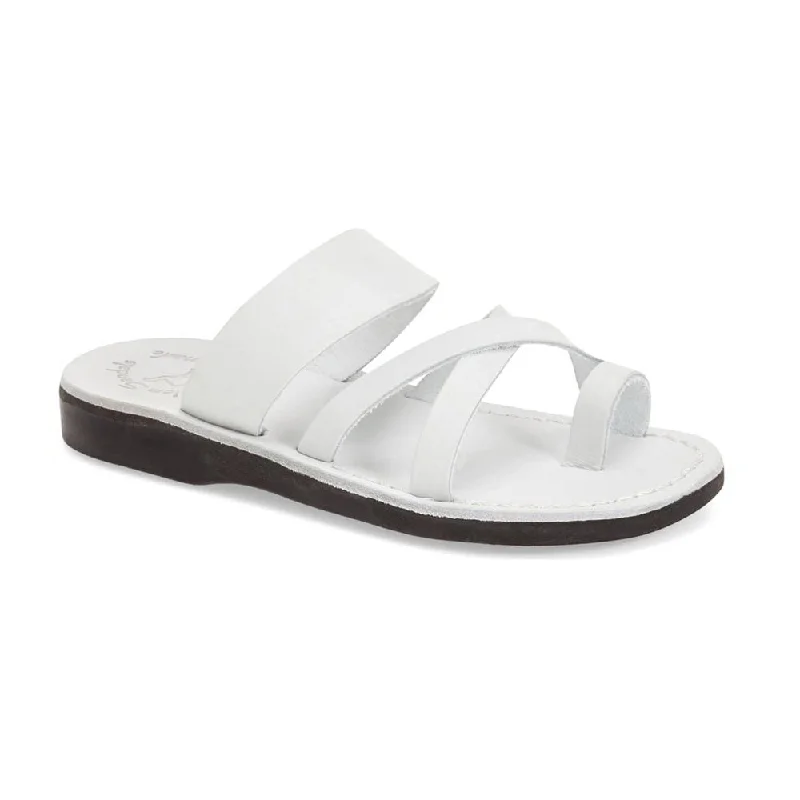 Men's sandals with a cushioned footbedThe Good Shepherd - Leather Toe Loop Sandal | White