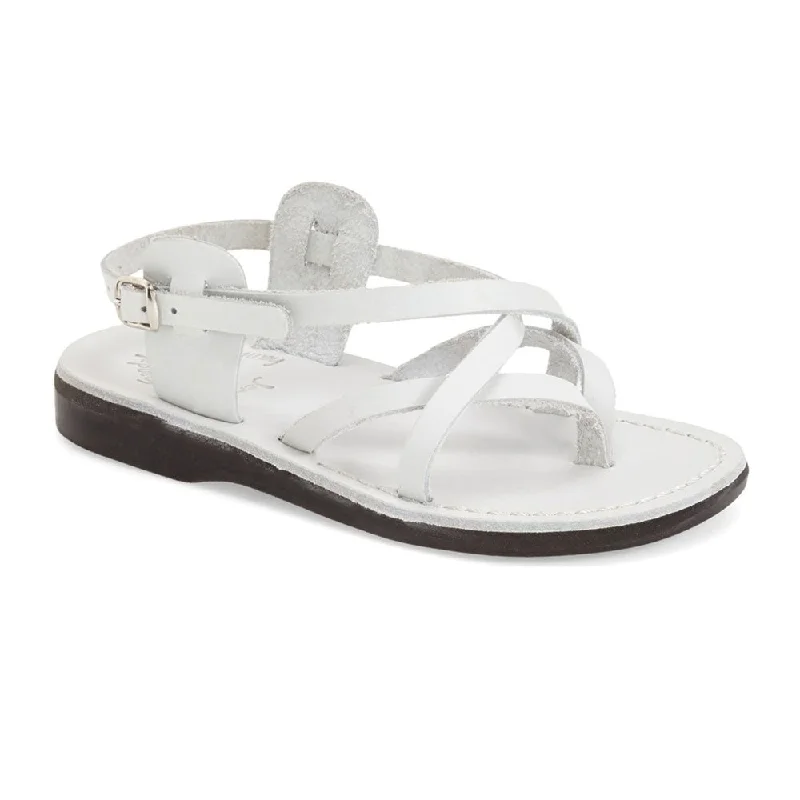 Men's sandals with a shock - absorbing insoleTamar Buckle - Leather Flip Flop Sandal | White