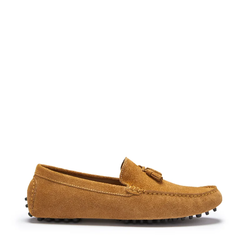 Men's loafers with a cushioned footbedTasselled Driving Loafers, tobacco suede