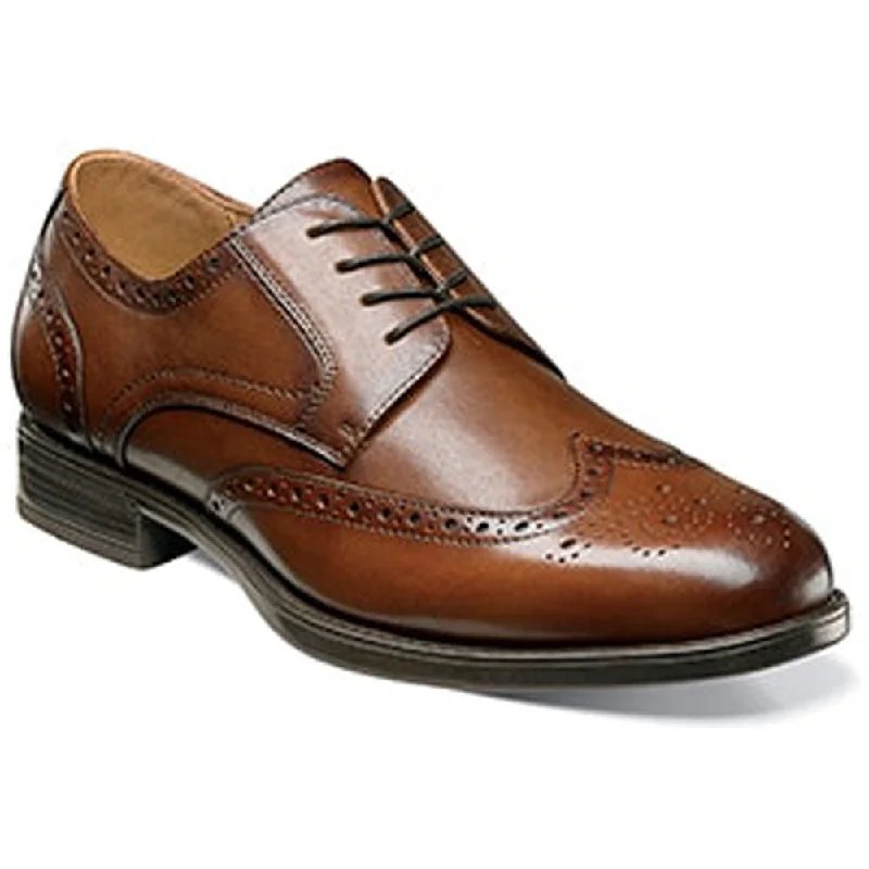 Men's Oxford shoes with a buckle closure and a pointed toeFlorsheim Midtown Wingtip Oxford Cognac Leather (Men's)