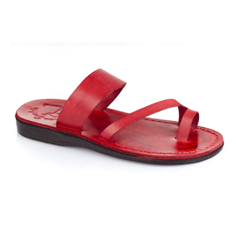 Men's sandals with a leather lining for comfortZohar - Leather Toe Ring Sandal | Red