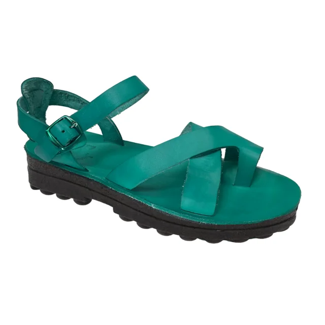 Men's sandals with a rubber sole for tractionTovah - Molded Crossover Strap Sandal | Turquoise