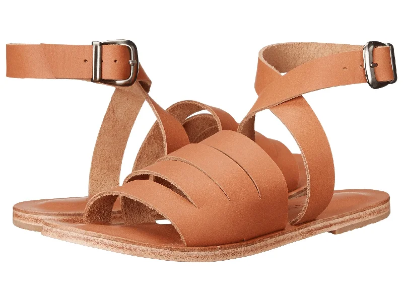 Men's sandals with a shock - absorbing insoleSanta Monica Blvd - Cross Anklet Buckle Sandals | Tan