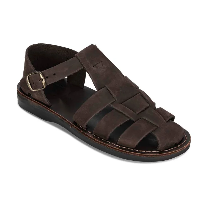 Men's sandals with a contrast stitching detailDaniel - Leather Fisherman Sport Sandal | Brown Nubuck