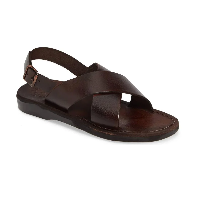 Men's sandals with a shock - absorbing insoleElan Buckle - Leather Thick Strap Sandal | Brown