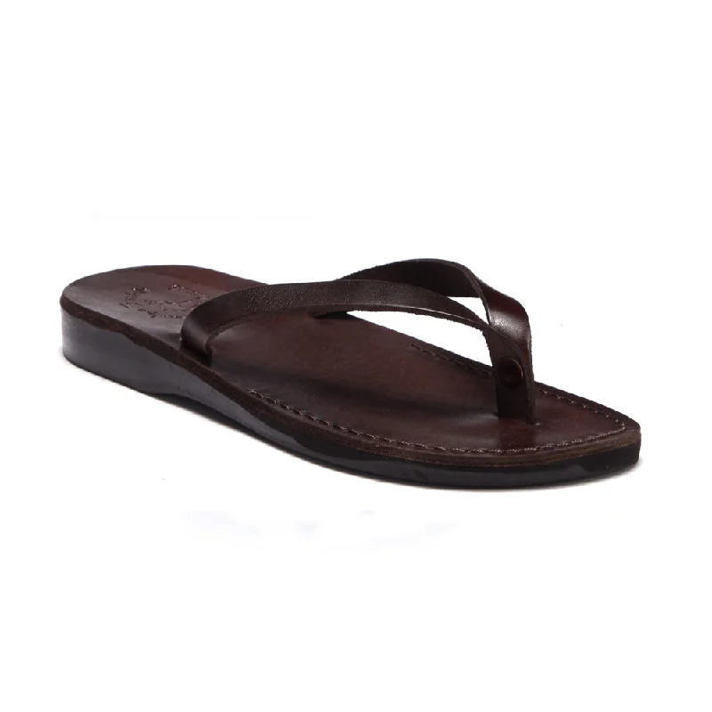 Men's sandals with a toe post designJaffa - Leather Flip Flop Sandal | Brown