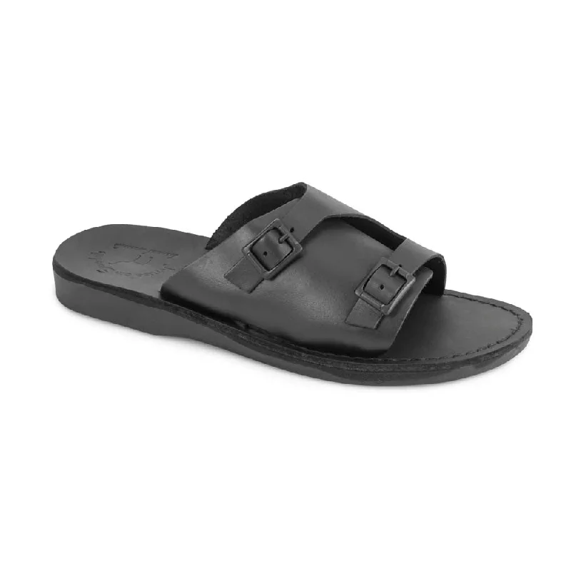 Men's sandals with a stretchy strap for a better fitSeth - Leather Slide Sandal | Black