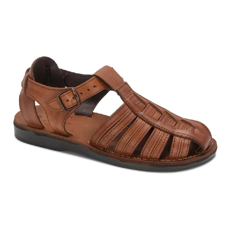 Men's sandals with a padded heelBarak - Leather Closed Toe Sandal | Honey