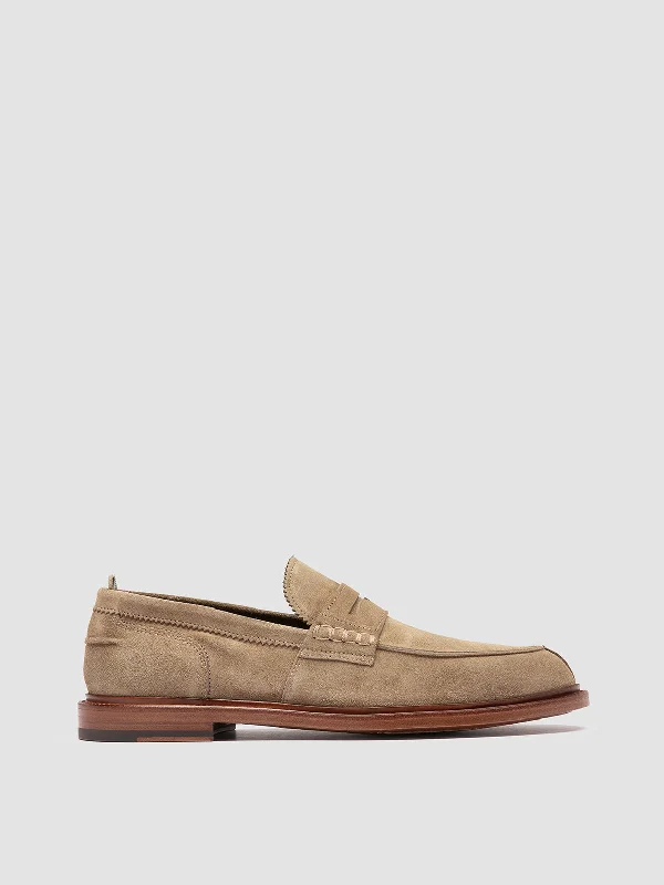 Men's loafers with a tassel front for a classic lookSAX 001 - Taupe Suede Penny Loafers