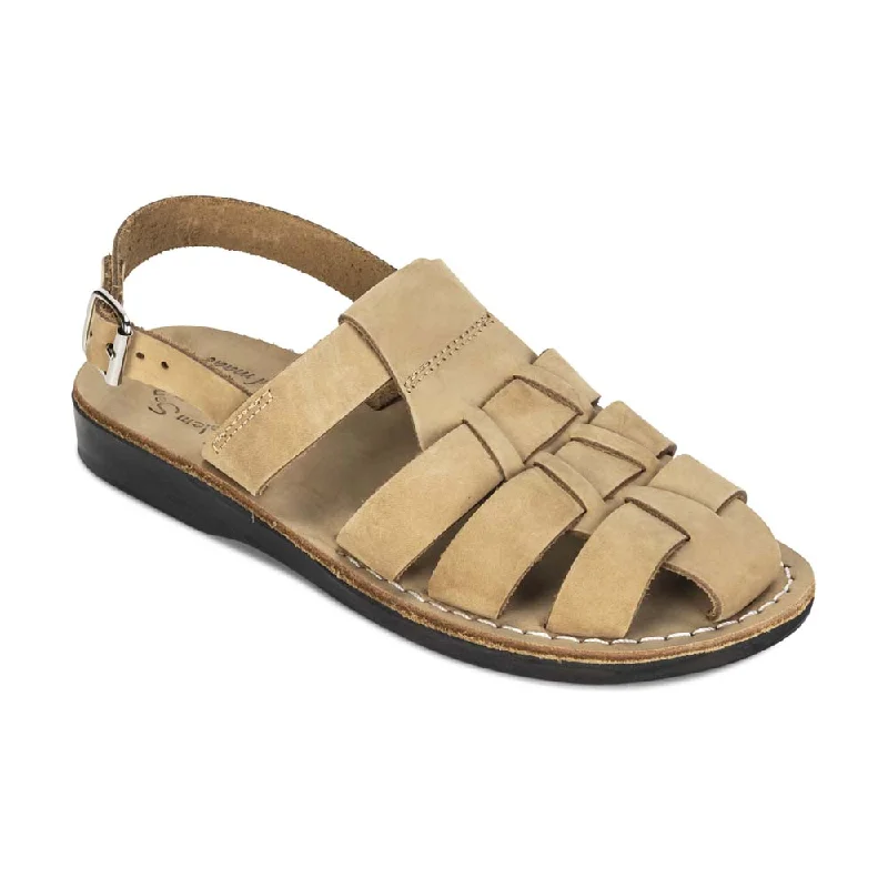 Flip - flop style men's sandals for beach wearMichael - Slingback Leather Fisherman Sandal | Yellow Nubuck