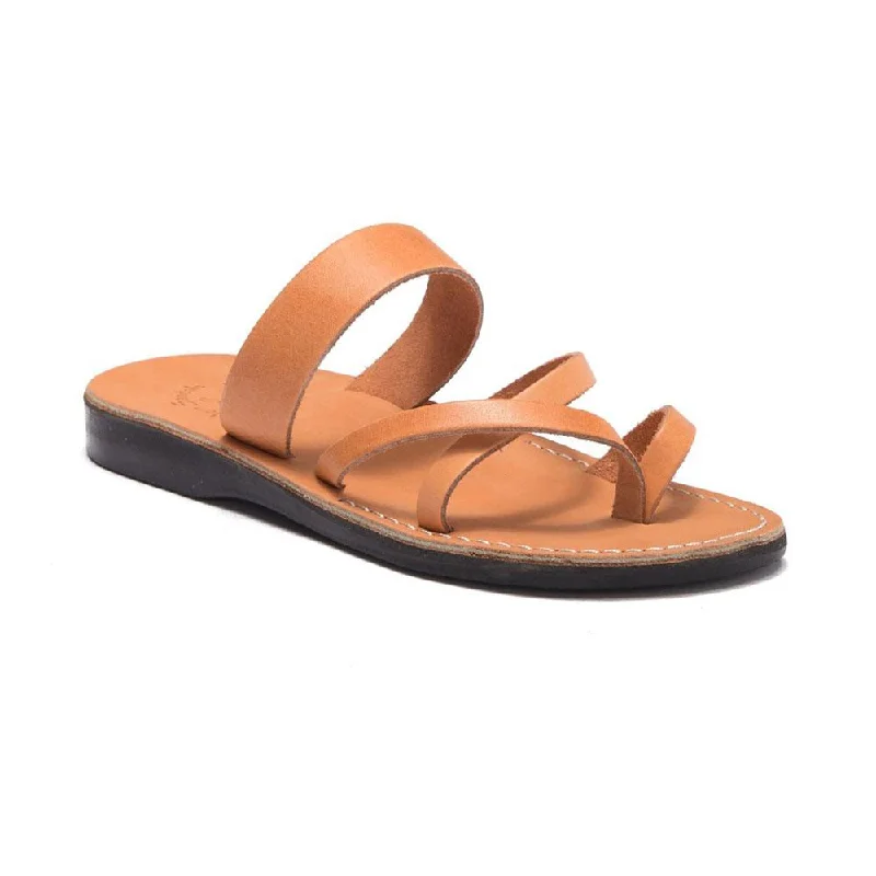 Men's sandals with a padded heelExodus - Leather Strappy Sandal | Tan