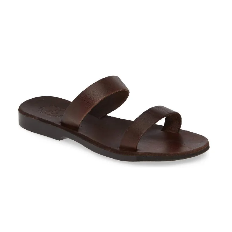 Flip - flop style men's sandals for beach wearAda - Leather Double Strap Sandal | Brown