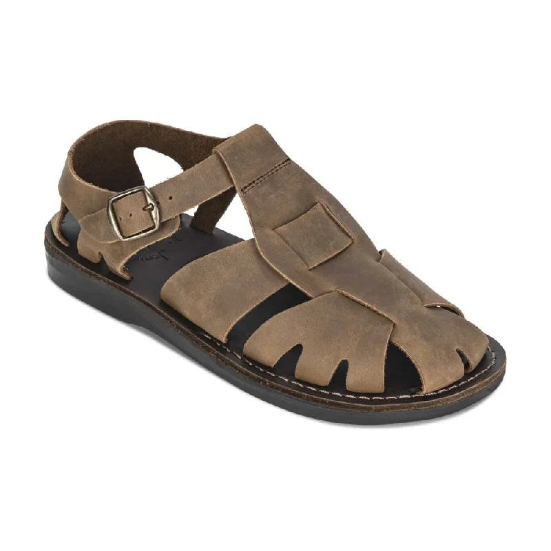 Waterproof men's sandals for water activitiesFinn - Leather Nomad Sandal | Oiled Brown