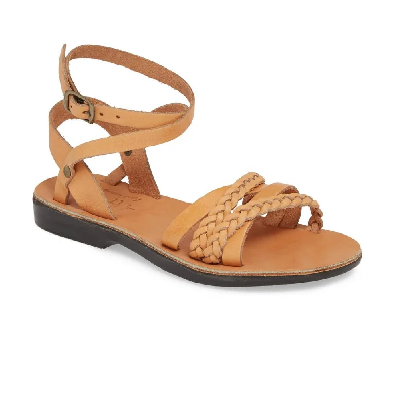 Men's sandals with a padded heelAsa - Leather Crossover Sandal | Tan