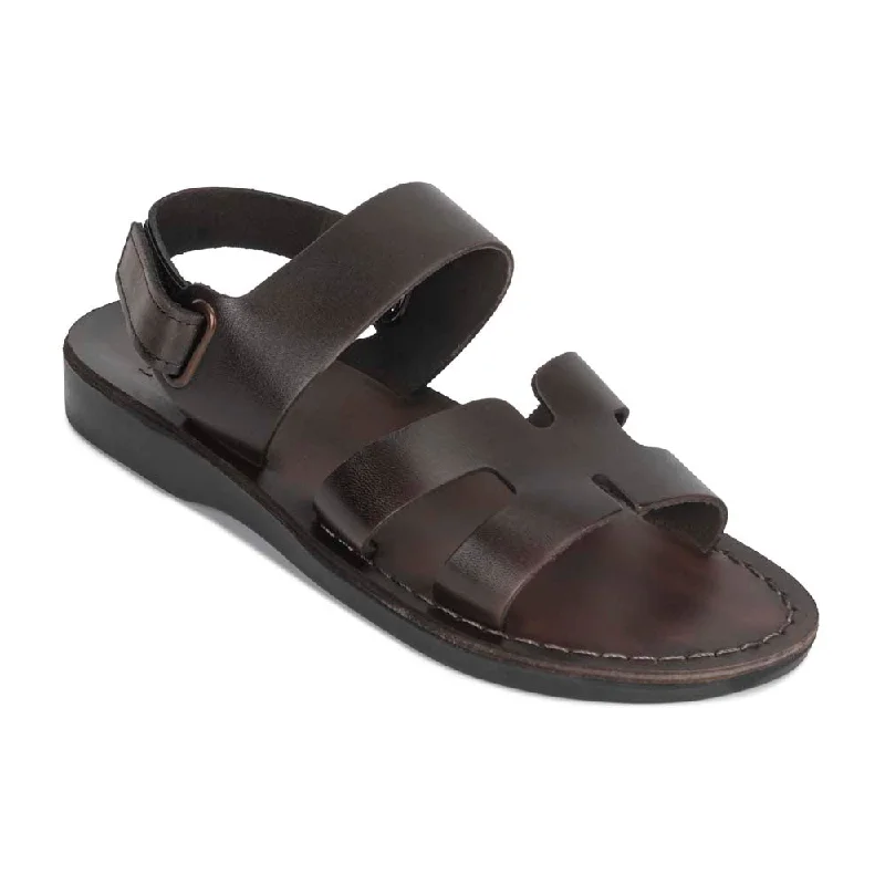 Men's sandals with a cushioned footbedAnne - Leather Slingback Flat Sandal | Brown