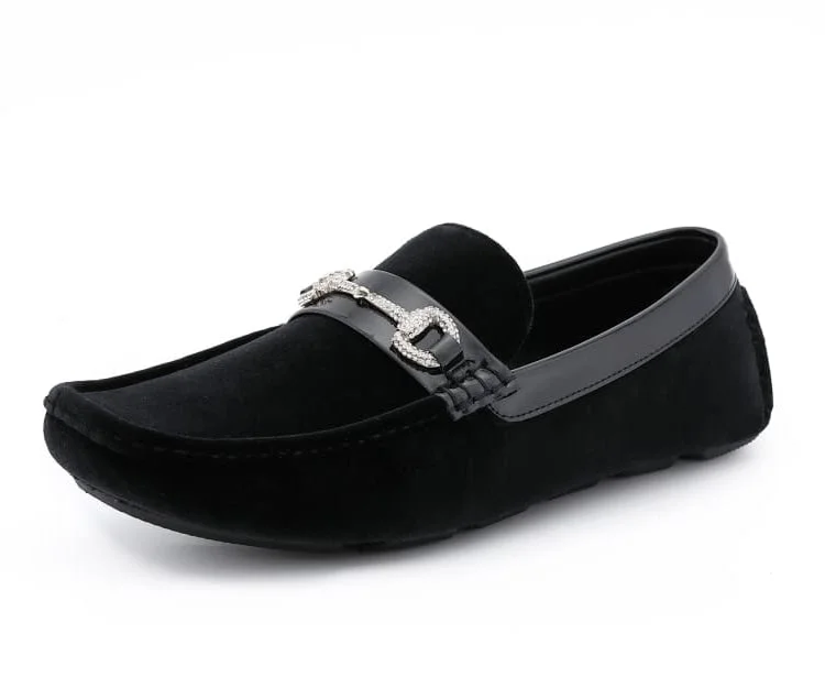 Men's loafers with a perforated leather upper for ventilationBling Black