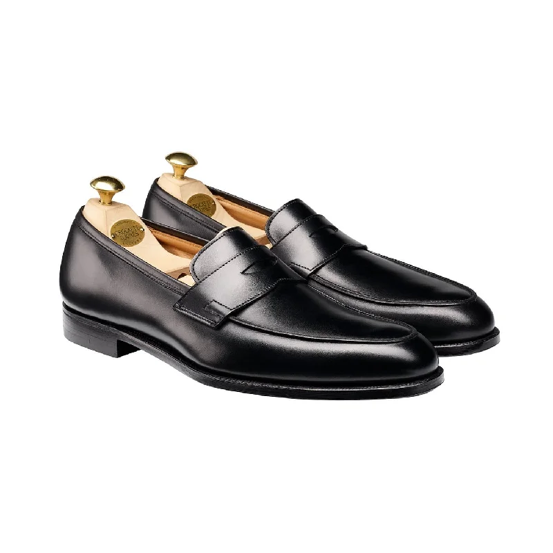 Men's loafers with a moc - toe designCrawford Black Calf