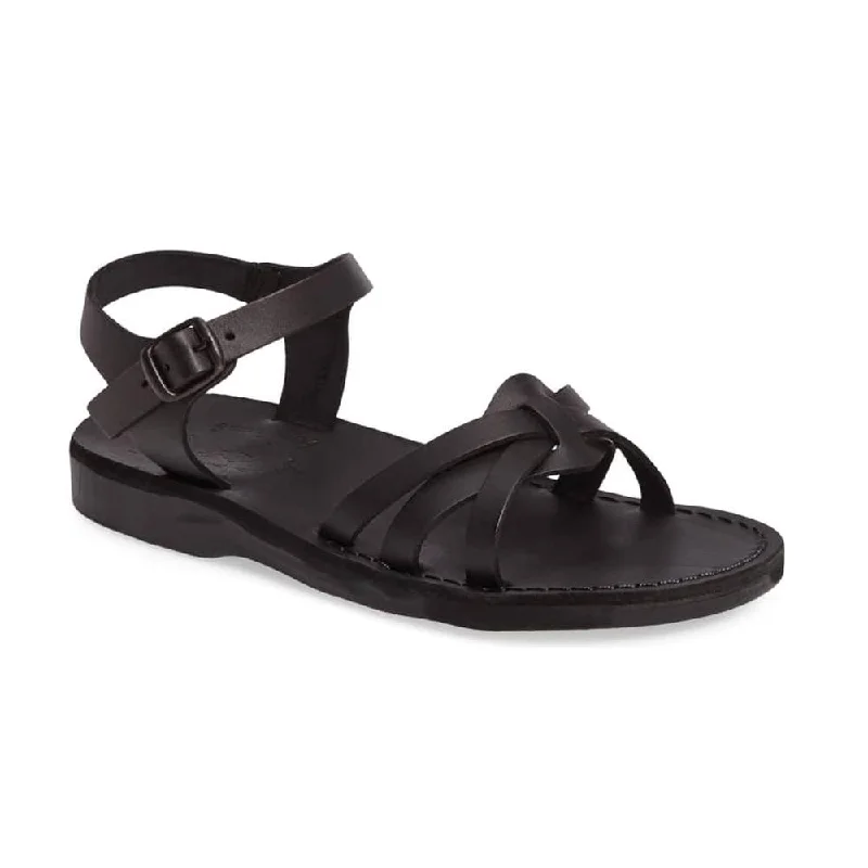 Men's sandals with a removable insole for cleaningMiriam - Leather Slingback Buckle Sandal | Black