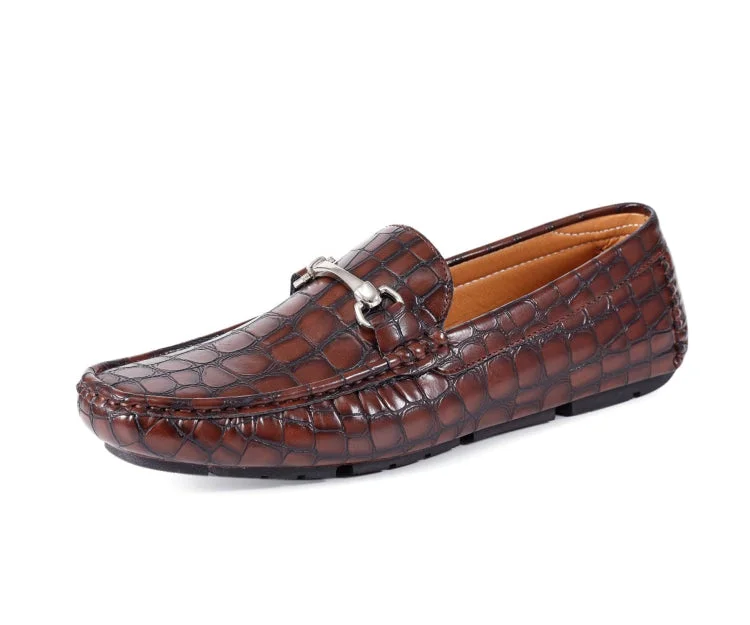 Men's loafers with a leather lacing systemTitus Brown