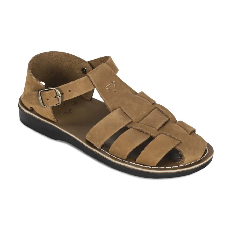 Men's sandals with a leather lining for comfortDaniel - Leather Fisherman Sport Sandal | Tan Nubuck