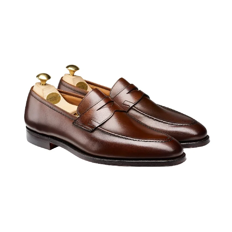 Men's loafers with a stretchy side panel for a better fitSydney Dark Brown Burnished Calf