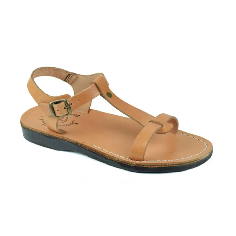 Men's sandals with a flexible sole for easy movementBathsheba - Leather T Strap Sandal | Tan