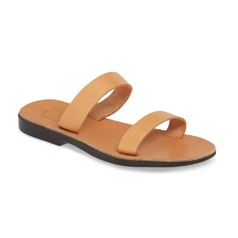 Men's sandals with a cushioned footbedAda - Leather Double Strap Sandal | Tan