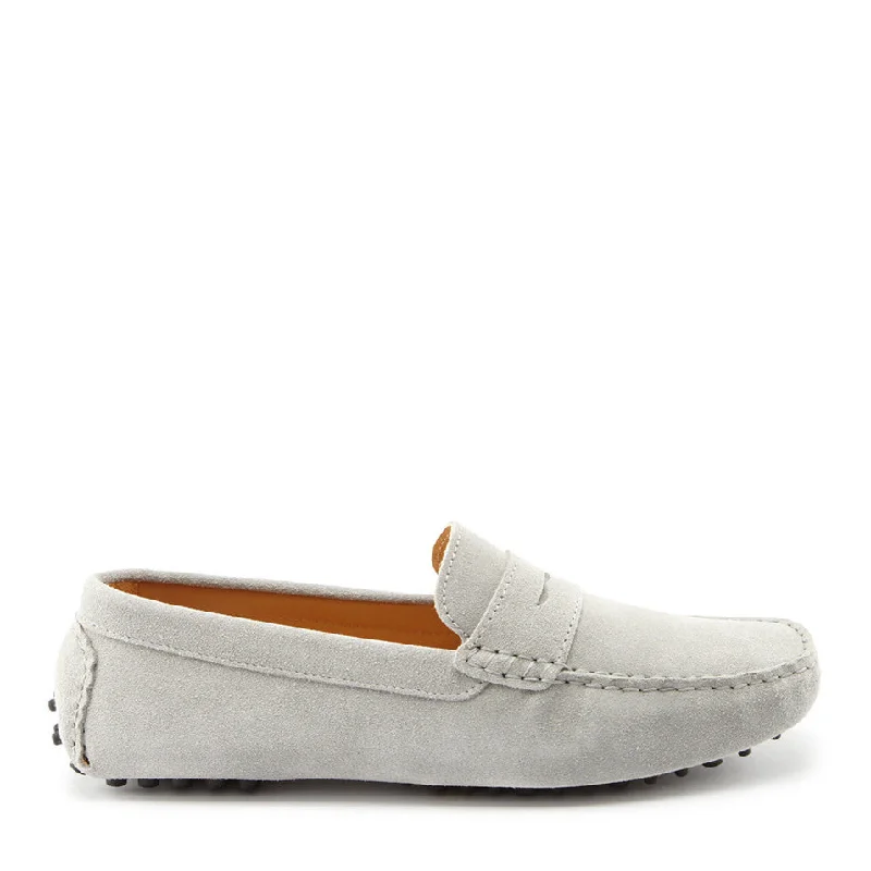 Men's loafers with a stretchy side panel for a better fitPenny Driving Loafers, dove grey suede