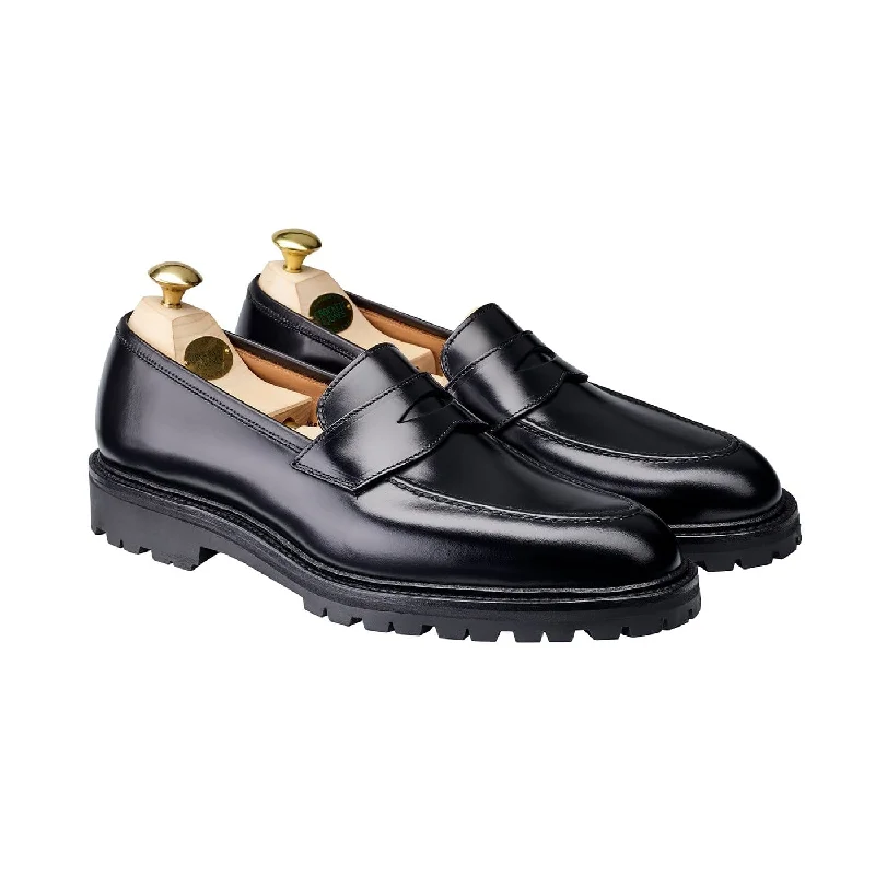 Men's loafers with a decorative buckleHenley 3 Black Cavalry Calf