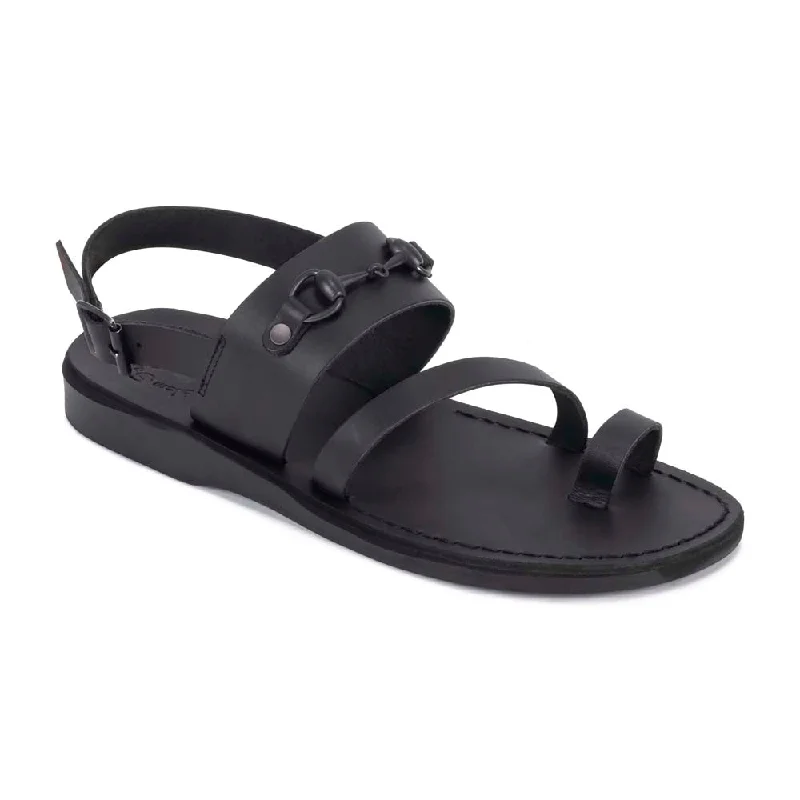 Flip - flop style men's sandals for beach wearEliphaz - Leather Buckle Sandal | Black