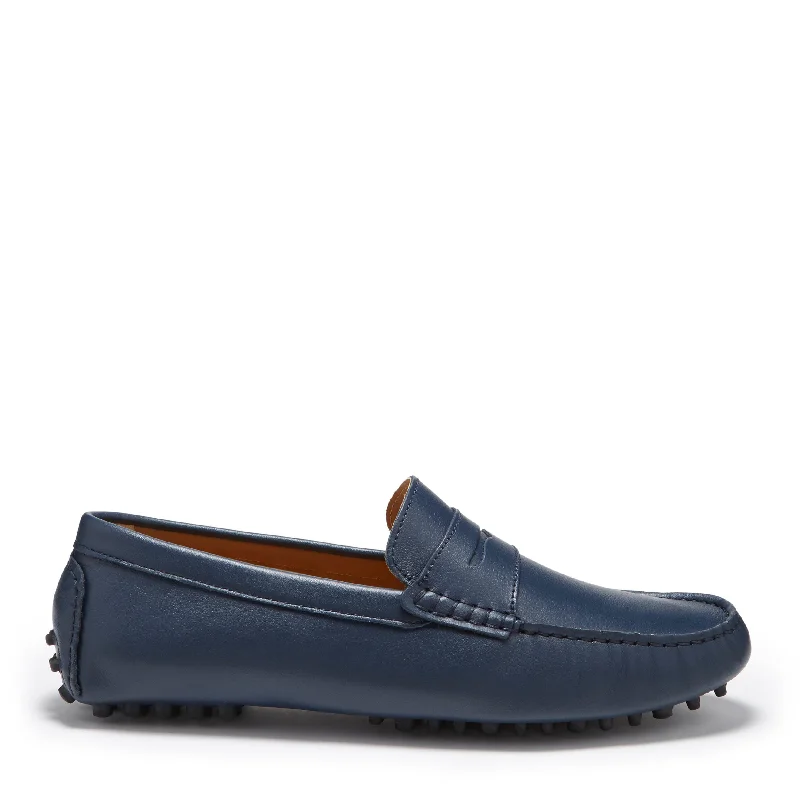 Men's loafers with a smooth leather finishPenny Driving Loafers, french navy leather