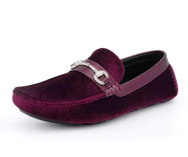 Men's loafers with a stretchy side panel for a better fitBling Burgundy