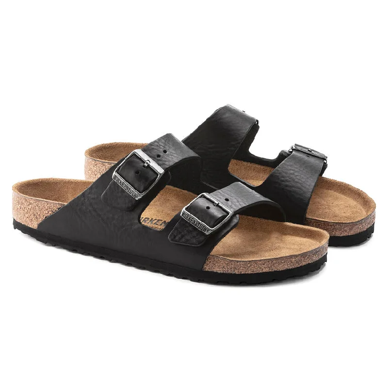 Men's sandals with a stretchy strap for a better fitBirkenstock Arizona Grip Leather Men's Sandal