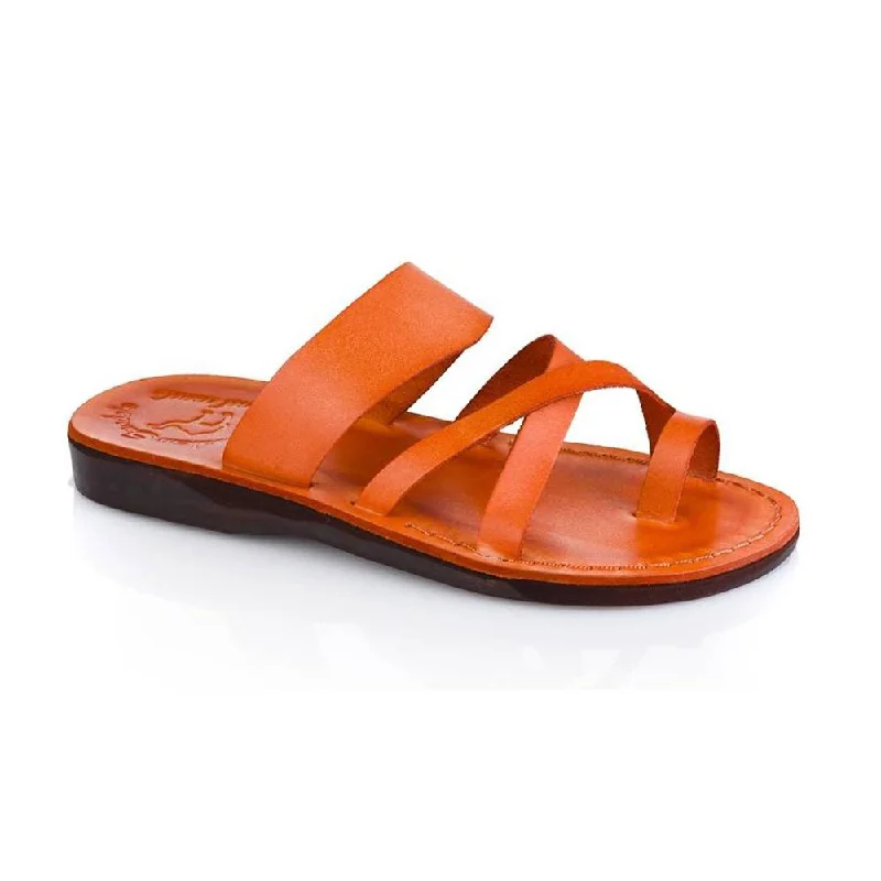 Men's sandals with a wide strap for supportThe Good Shepherd - Leather Toe Loop Sandal | Orange