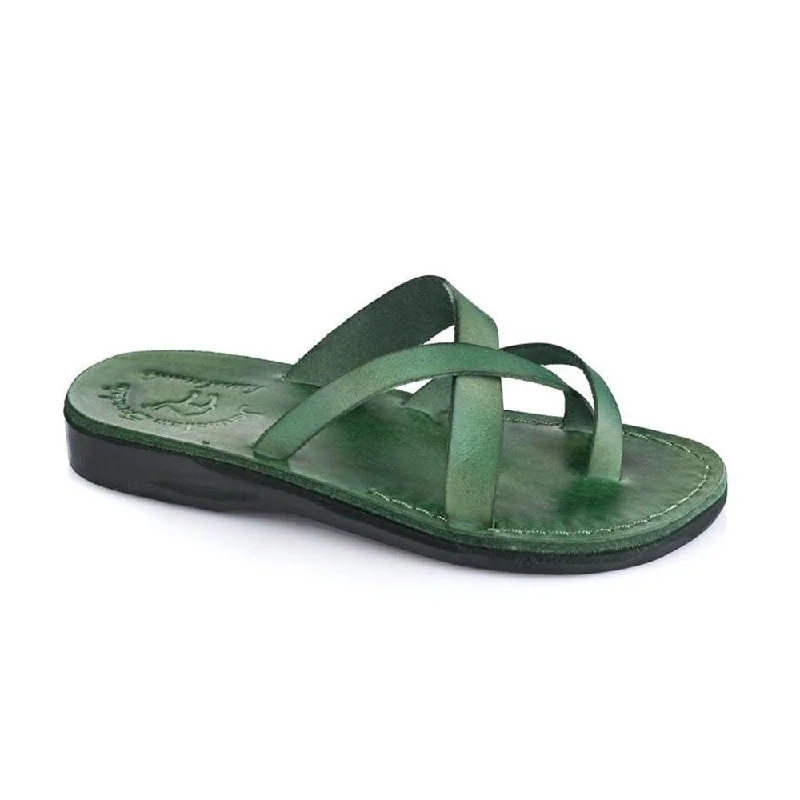 Men's sandals with a durable outer soleAbigail - Leather Toe Sandal | Green