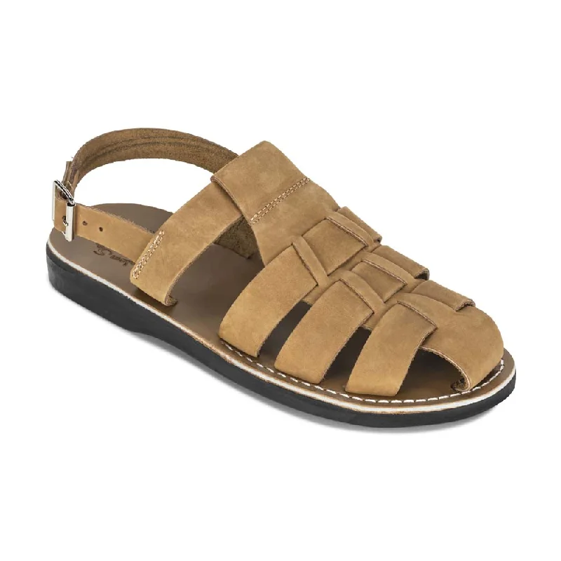 Men's sandals with a leather lining for comfortMichael - Closed Toe Leather Fisherman Sandal | Tan Nubuck