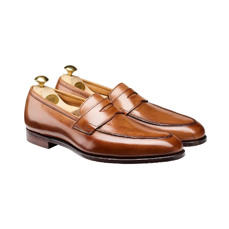 Men's loafers with a pointed toe for a stylish appearanceCrawford Tan Antique Calf