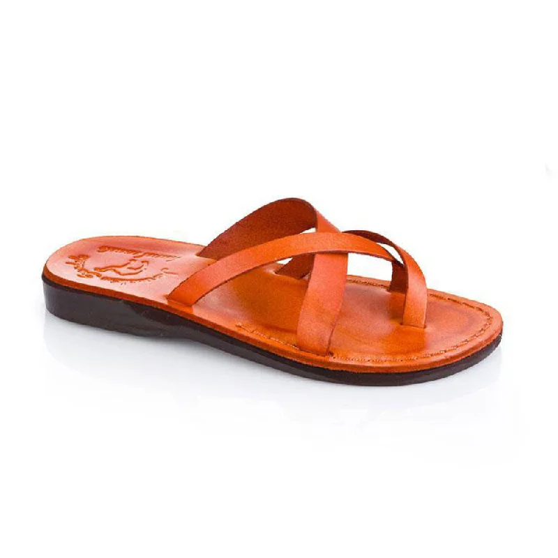 Men's sandals with a contrast stitching detailAbigail - Leather Toe Sandal | Orange