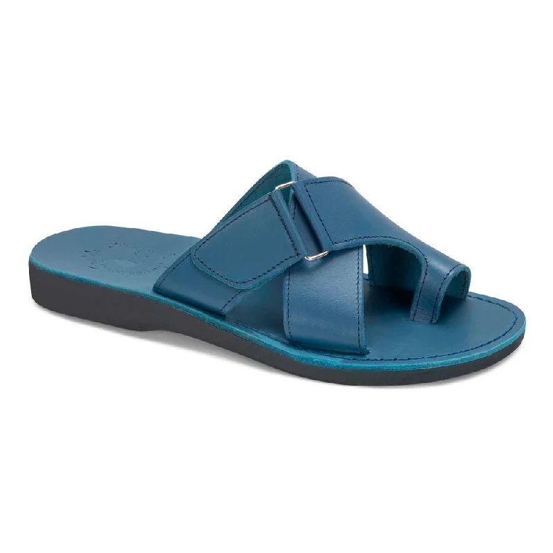 Men's sandals with a durable outer soleAsher - Leather Slide On Sandal | Blue