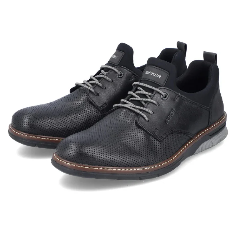 Brogue - perforated men's Oxfords for a traditional lookRieker Dustin 50 Black Leather Oxford (Men's)