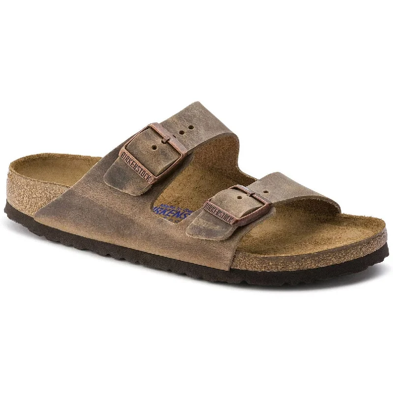 Men's sandals with a stretchy strap for a better fitArizona Soft Footbed Oiled Leather - Narrow