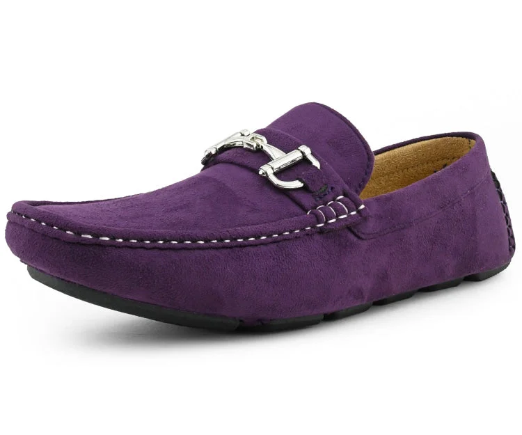 Men's leather loafers with a penny slotWalken Purple