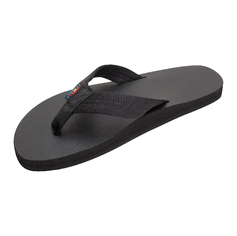 Men's sandals with a contrast stitching detailRainbow Classic Rubber Single Layer Men's Sandals - Black