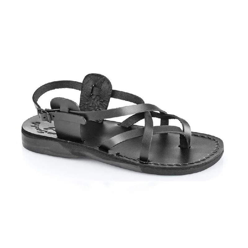 Men's sandals with a durable outer soleTamar Buckle - Leather Flip Flop Sandal | Black