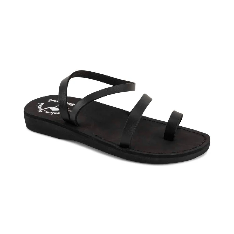 Men's sandals with a wide strap for supportElla Vegan - Leather Alternative Sandal | Black