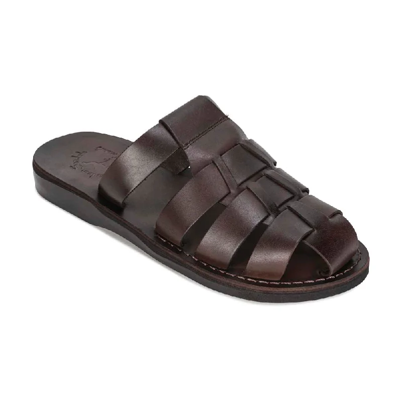 Men's sandals with a wide strap for supportMichael Slide - Leather Pacific Slide Sandal | Brown