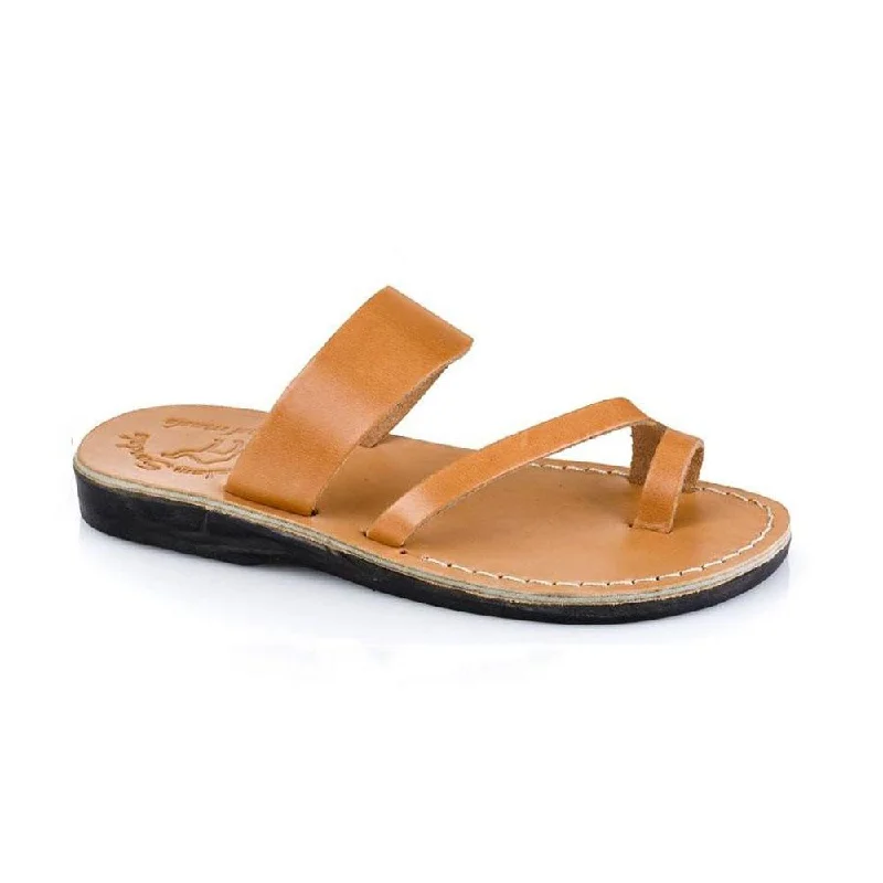 Men's sandals with a buckle closureZohar - Leather Toe Ring Sandal | Tan