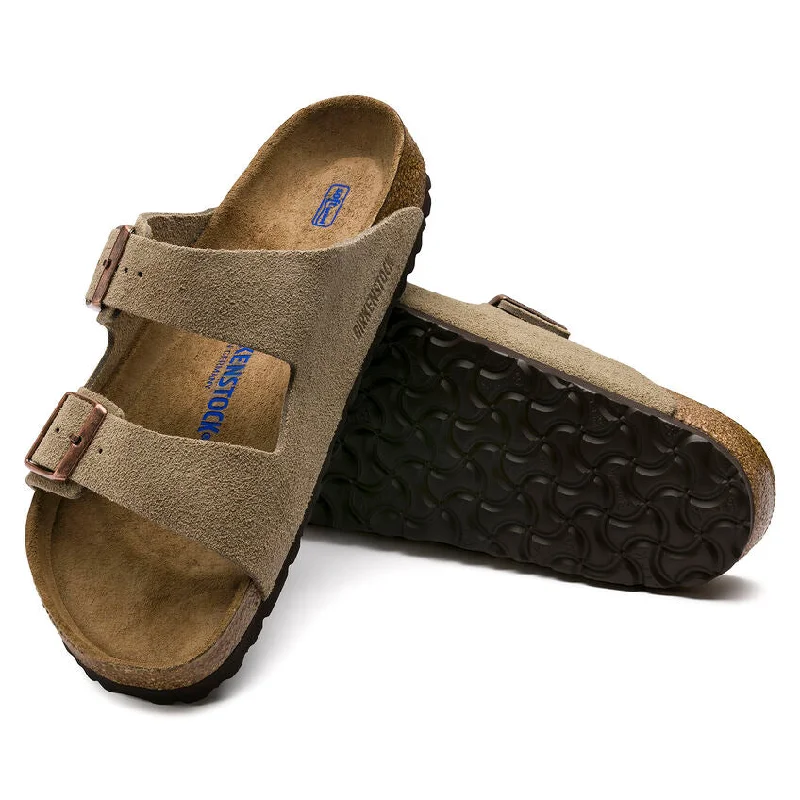 Men's sandals with a cushioned footbedBirkenstock - Arizona Taupe Suede 0951301