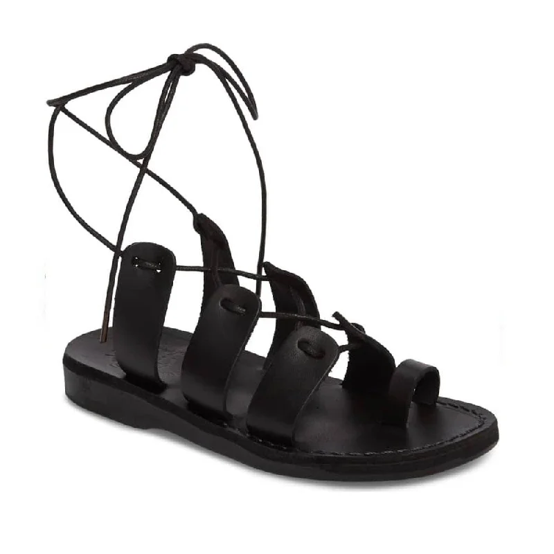 Men's sandals with a shock - absorbing insoleDeborah - Leather Lace Up Sandal | Black